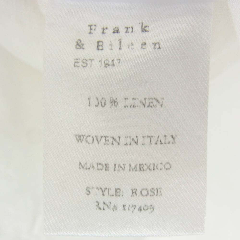 Frank&Eileen フランクアンドアイリーン リネン 半袖 シャツ ホワイト系 XXS【中古】