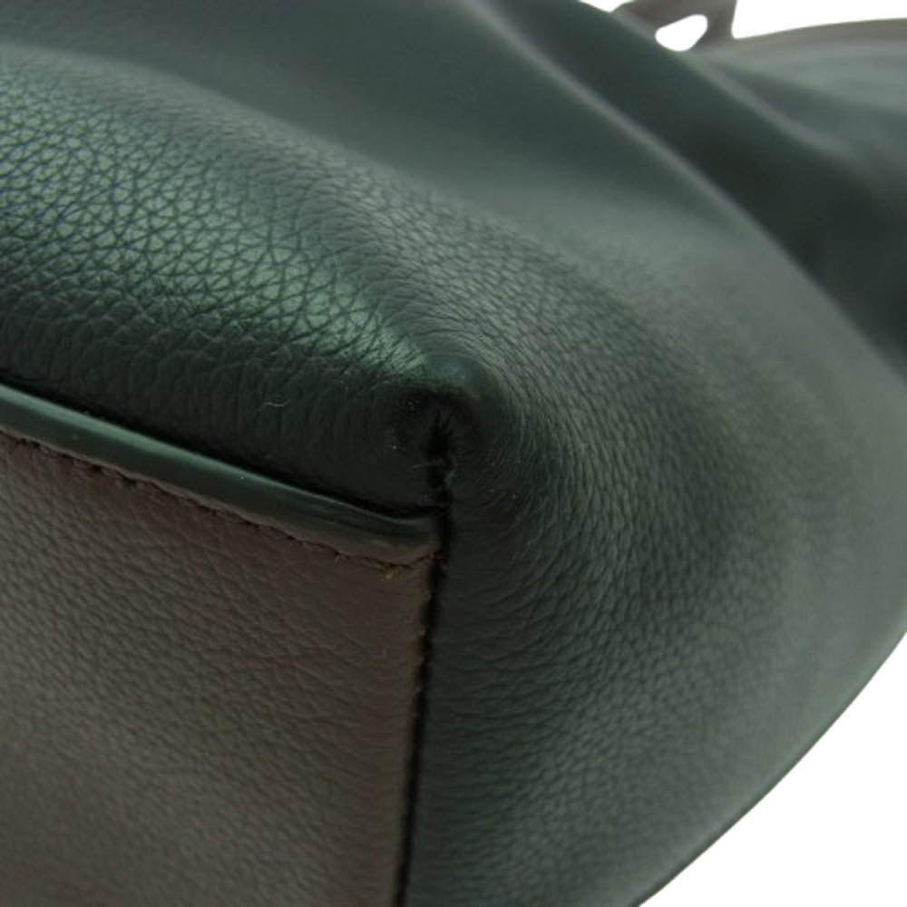 COACH コーチ F54758 オールレザー バイカラー 2WAY ビジネス トートバッグ ブラック系【美品】【中古】