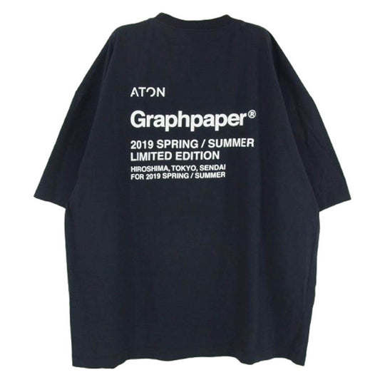 ATON エイトン × Graphpaper グラフペーパー 半袖 Tシャツ カットソー ネイビー系 06【中古】