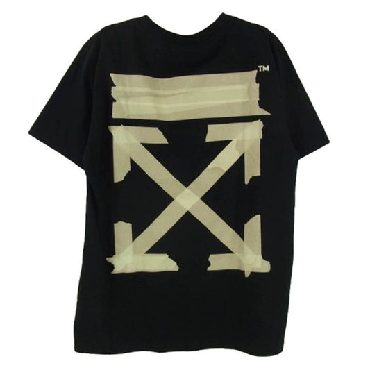 OFF-WHITE オフホワイト 20SS TAPE ARROWS S/S SLIM TEE アロー テープロゴプリント 半袖 Tシャツ ブラック系 M【中古】
