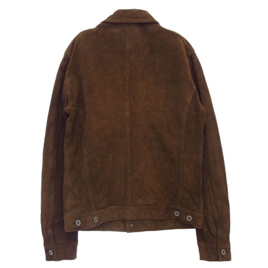 ISAMUKATAYAMA BACKLASH イサムカタヤマバックラッシュ 1496-04 JAPAN CALF GARMENT-DYED JACKET SUEDE FILERO ジャパンカーフ 製品染め タンニン スエード ブルゾン ジャケット ブラウン系 M【中古】