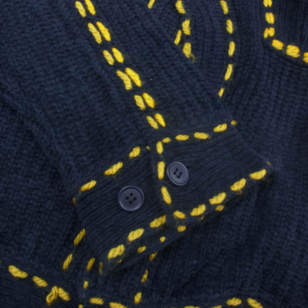 フィンガリン PD-222-KN-011 PG1 KNIT NAVY ステッチ デザイン ニット カーディガン ネイビー系 L【中古】