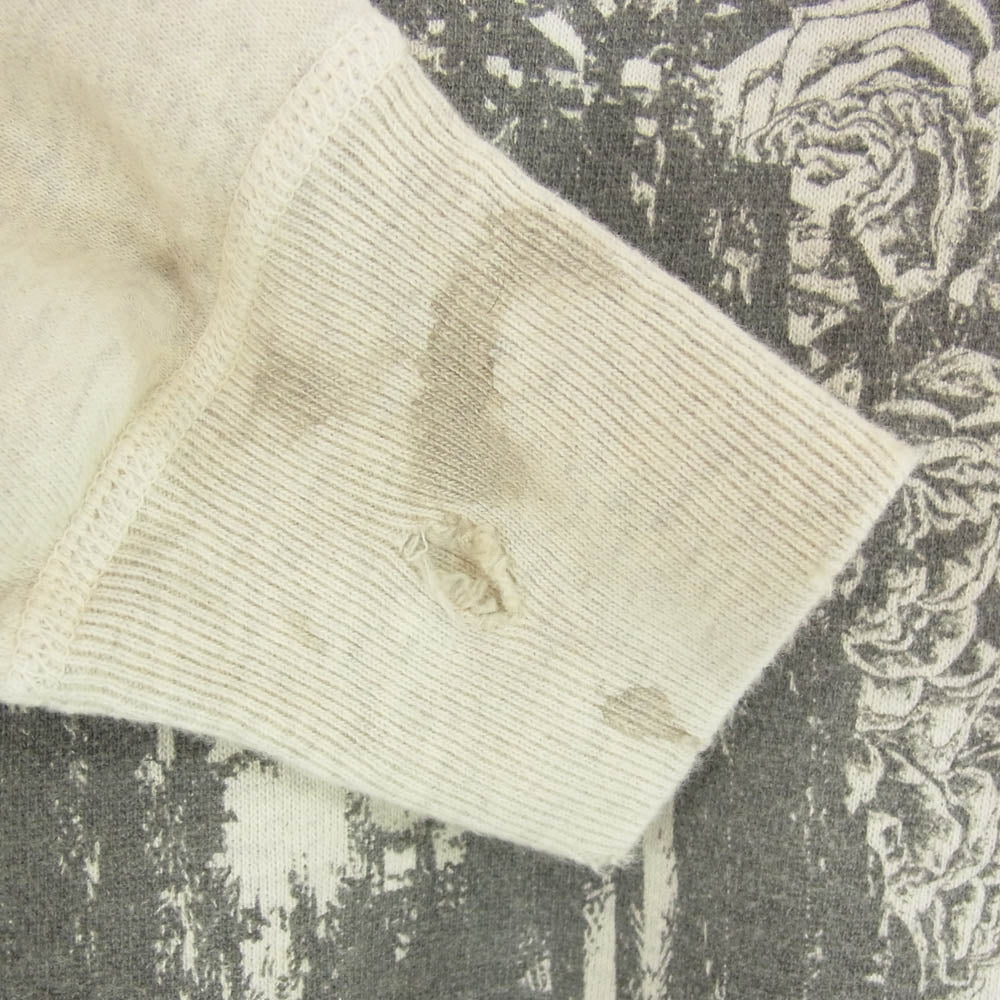 SAINT MICHAEL セントマイケル 22SS SM-S22-0000-078 × KAWAMURA KOSUKE 河村康輔 SAINT Mxxxxxx ヴィンテージ ダメージ加工 クルーネック スウェット シャツ グレー系 M【中古】