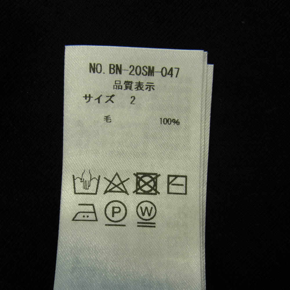 バトナー BN-20SM-047 ウール モックネック ニットソー 半袖 Tシャツ カットソー ブラック系 2【中古】