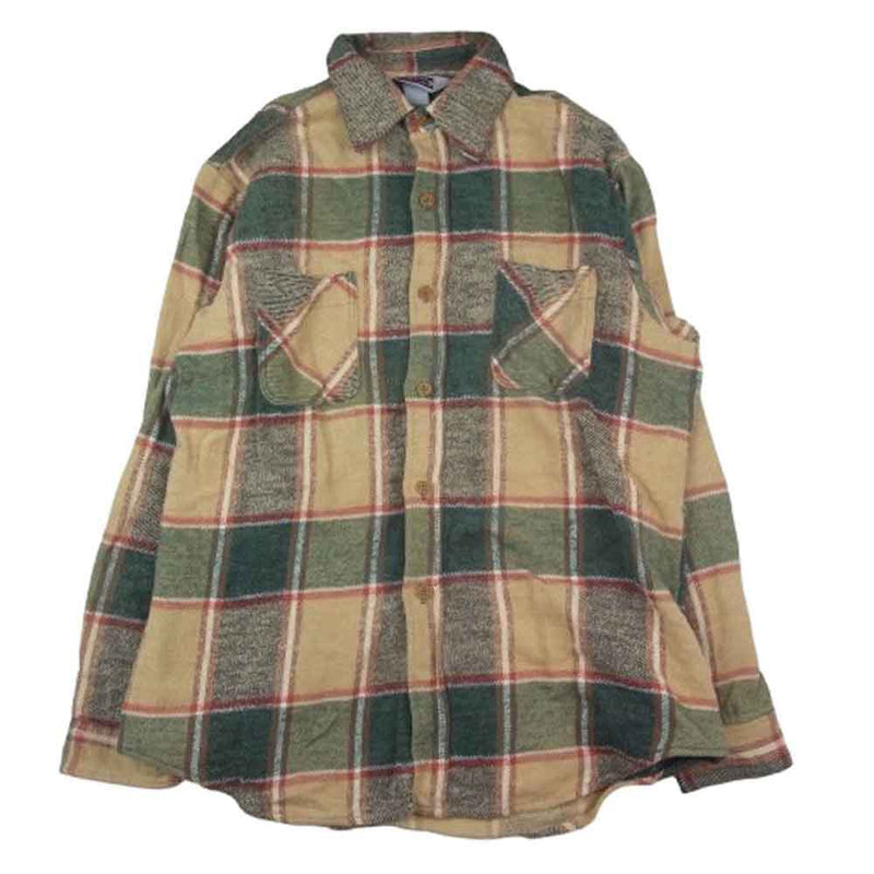 BIG MAC ヘビーネルシャツ 長袖 ブラウン系 80s USA製 古着 BIG MAC ビッグマック vintage ヴィンテージ 80s ネルシャツ