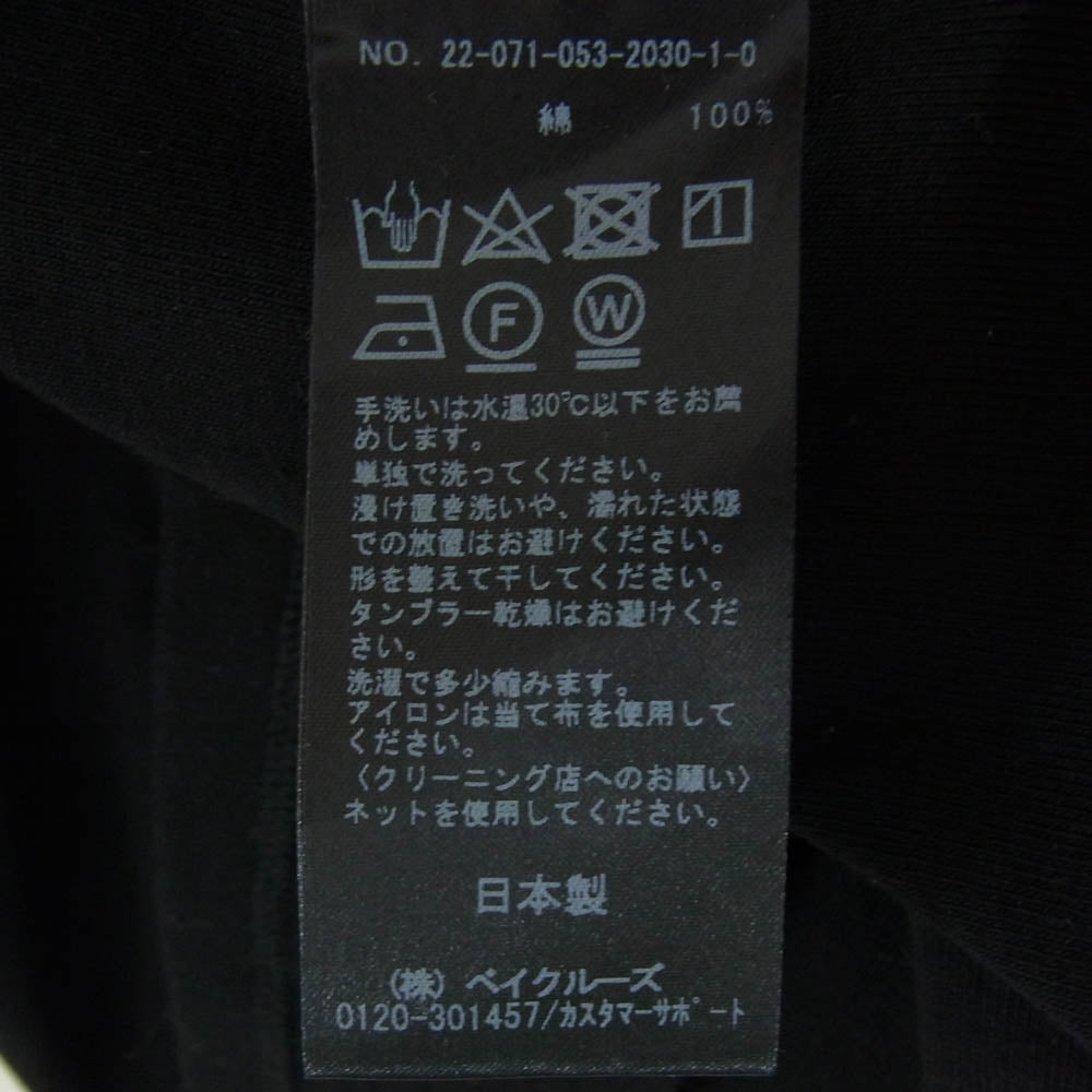 エルイー 22SS 22-071-053-2030 コットン ストレッチ クルーネック 半袖 Tシャツ ブラック系 F【美品】【中古】