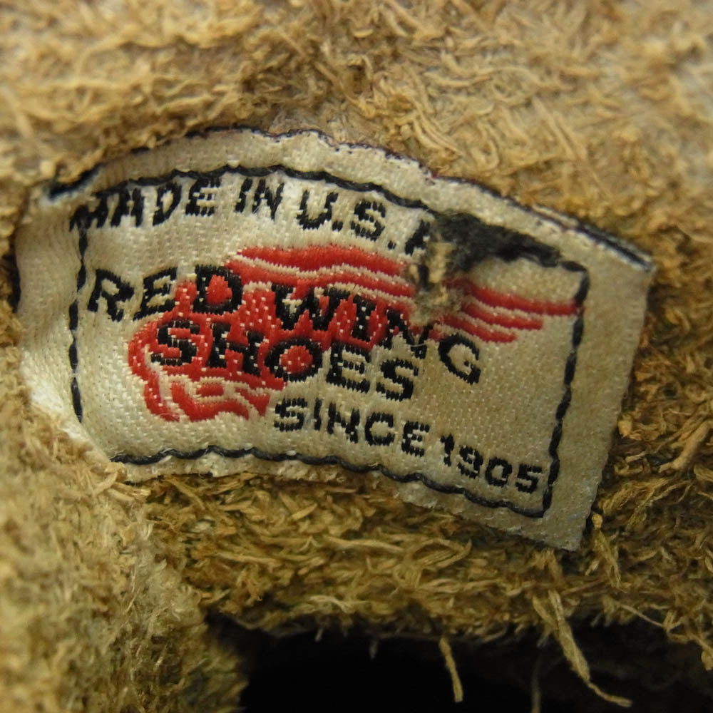 RED WING レッドウィング 8165 刺繍羽タグ プレーントゥ ブーツ ブラック系 US7.5D【中古】