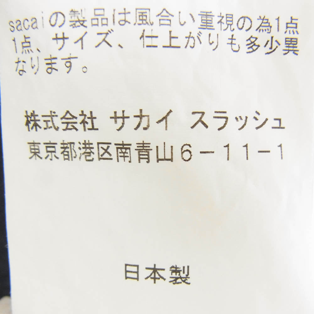 Sacai サカイ 15-02248 フラワープリント コンビネーション バックフレア Tシャツ ブラック系 1【中古】
