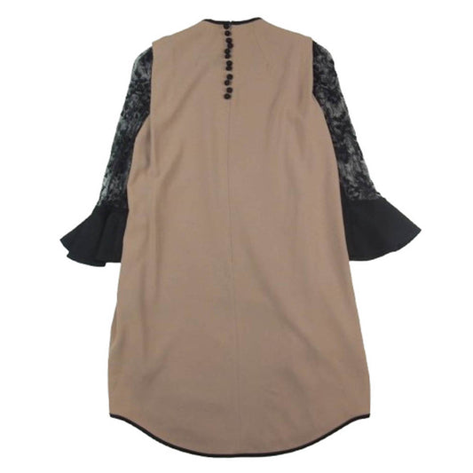 マメクロゴウチ MM15SS-DR051 レース スリーブ ワンピース ベージュ系 1【中古】