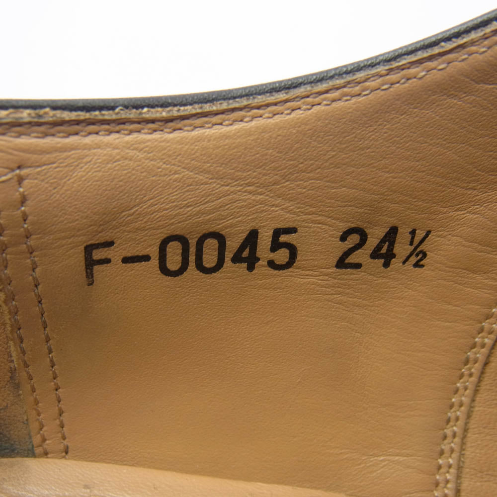 SCOTCH GRAIN スコッチグレイン F-0045 45周年記念 45th anniversary 内羽根 パンチドキャップ レザーシューズ ブラック系 24.5【中古】