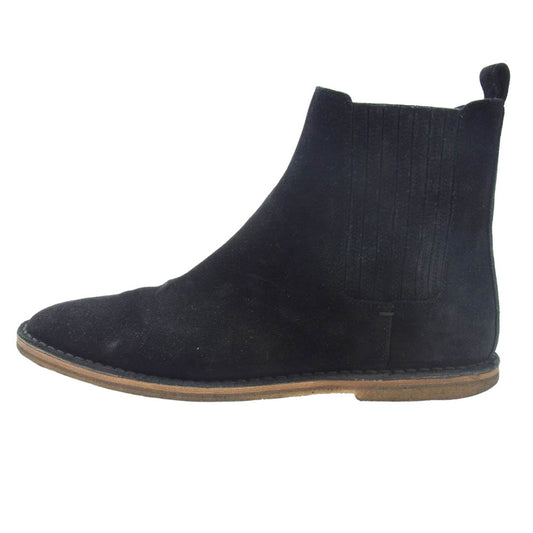SAINT LAURENT サンローラン 533754 スエード サイドエラスティック サイドゴア ブーツ ブラック系 41【中古】
