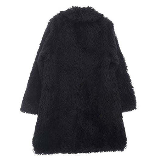 SAINT LAURENT サンローラン 529574 Y567T 国内正規品 モヘアファー コート ブラック系 46【中古】