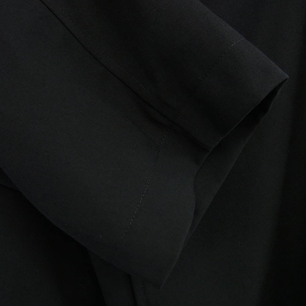 Yohji Yamamoto ヨウジヤマモト 24AW HO-C01-140 WOOL GABARDINE HOODED COAT ウール ギャバジン フーデッド コート ブラック系 2【中古】