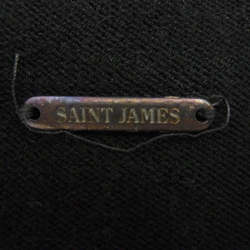 SAINT JAMES セントジェームス フランス製 ニット Vネック ワンピース ブラック系 M【中古】