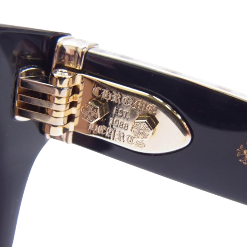 CHROME HEARTS クロムハーツ(原本無) MIDIXATHRILL II ミディクサスリル 2 BK-18KGP アイウェア サングラス ブラック系 ブラウン系【美品】【中古】