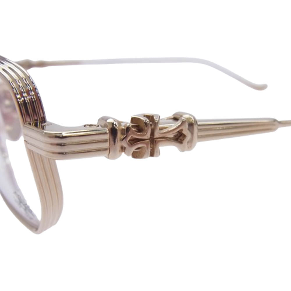 CHROME HEARTS クロムハーツ(原本無) GUSHER ガッシャー GP アイウェア サングラス ゴールド系 55□19-149【美品】【中古】
