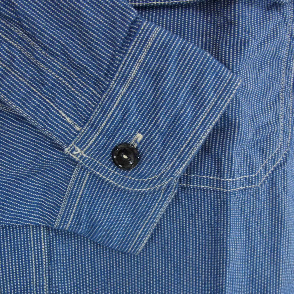 SUGAR CANE シュガーケーン SC25511 JEAN CORD WORK SHIRT LONG SLEEVE ジーンコード 長袖 ワークシャツ ブルー系 M【新古品】【未使用】【中古】