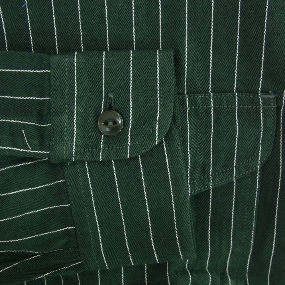 SUGAR CANE シュガーケーン SC28652 COKE STRIPE WORK SHIRT LONG SLEEVE コークストライプ 長袖 ワークシャツ グリーン系 M【新古品】【未使用】【中古】