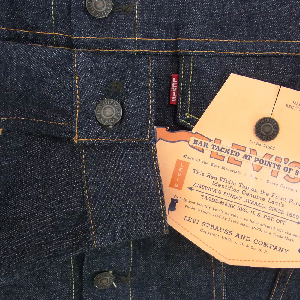 Levi's リーバイス 70557-XX 01年製 復刻 557 BIGE デニム ジャケット インディゴブルー系 42【新古品】【未使用】【中古】