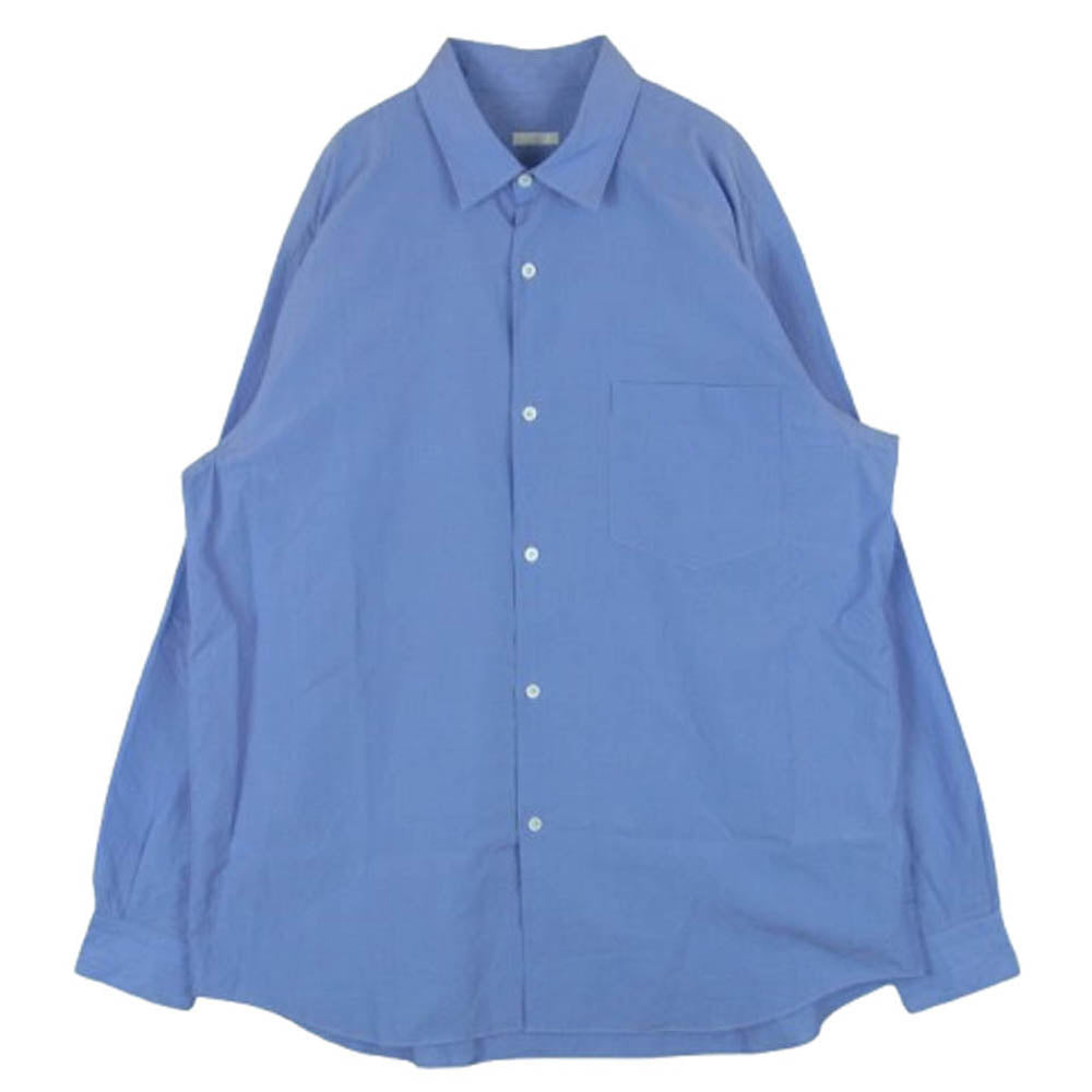 COMOLI コモリシャツ, White – Navyblue 希少【サイズ4】COMOLI