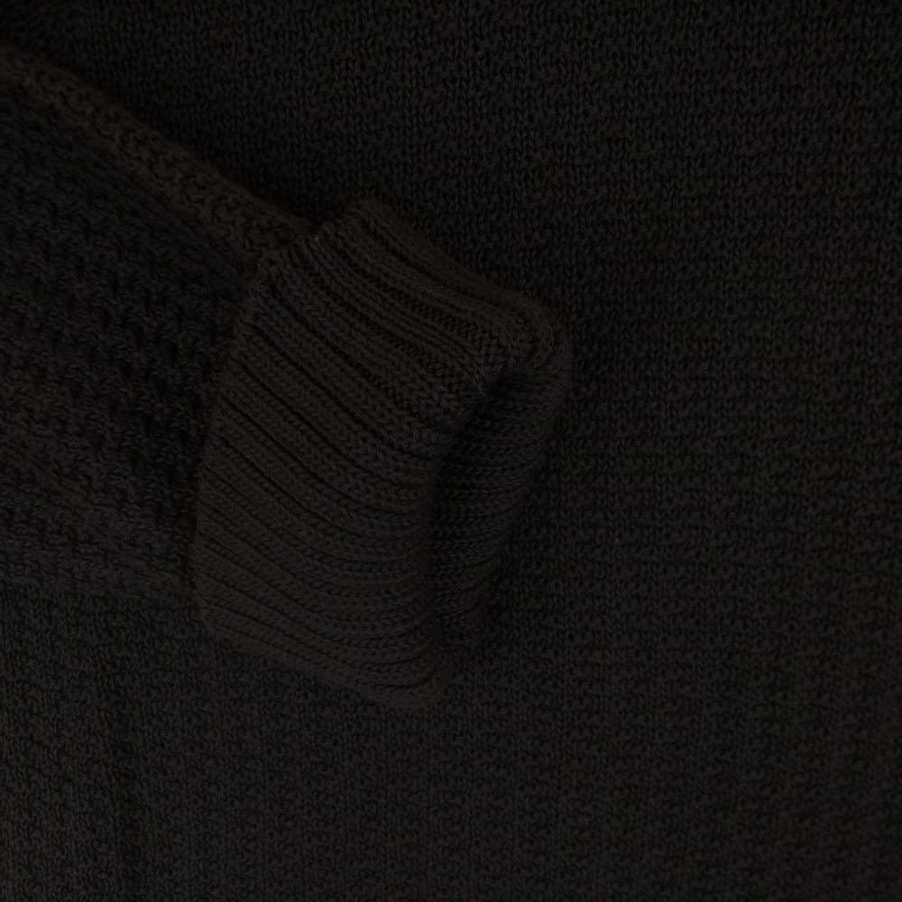 HOMME PLISSE ISSEY MIYAKE オム プリッセ イッセイミヤケ 24SS HP41KN330 COMMON KNIT リリヤン編み コットン モックネック 長袖 ニット ダークブラウン系 サイズ表記なし【中古】