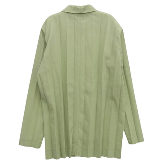 HOMME PLISSE ISSEY MIYAKE オム プリッセ イッセイミヤケ 24SS HP41FD285 EDGE ENSEMBLE アコーディオンプリーツ ジャケット ライトグリーン系 2【中古】