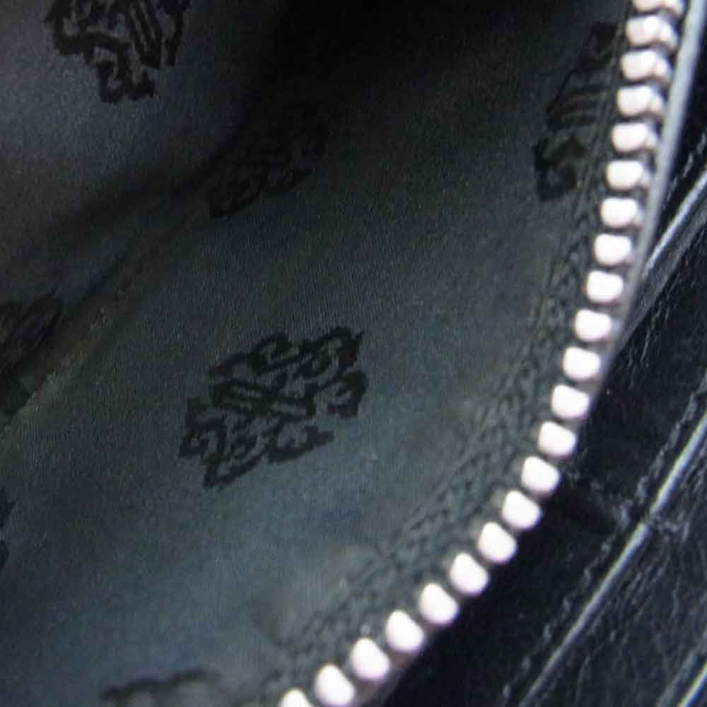 CHROME HEARTS クロムハーツ(原本無) REC F ZIP 3 PTCH セメタリー クロスパッチ ダガージップ ラウンドファスナー ウォレット ブラック系【中古】