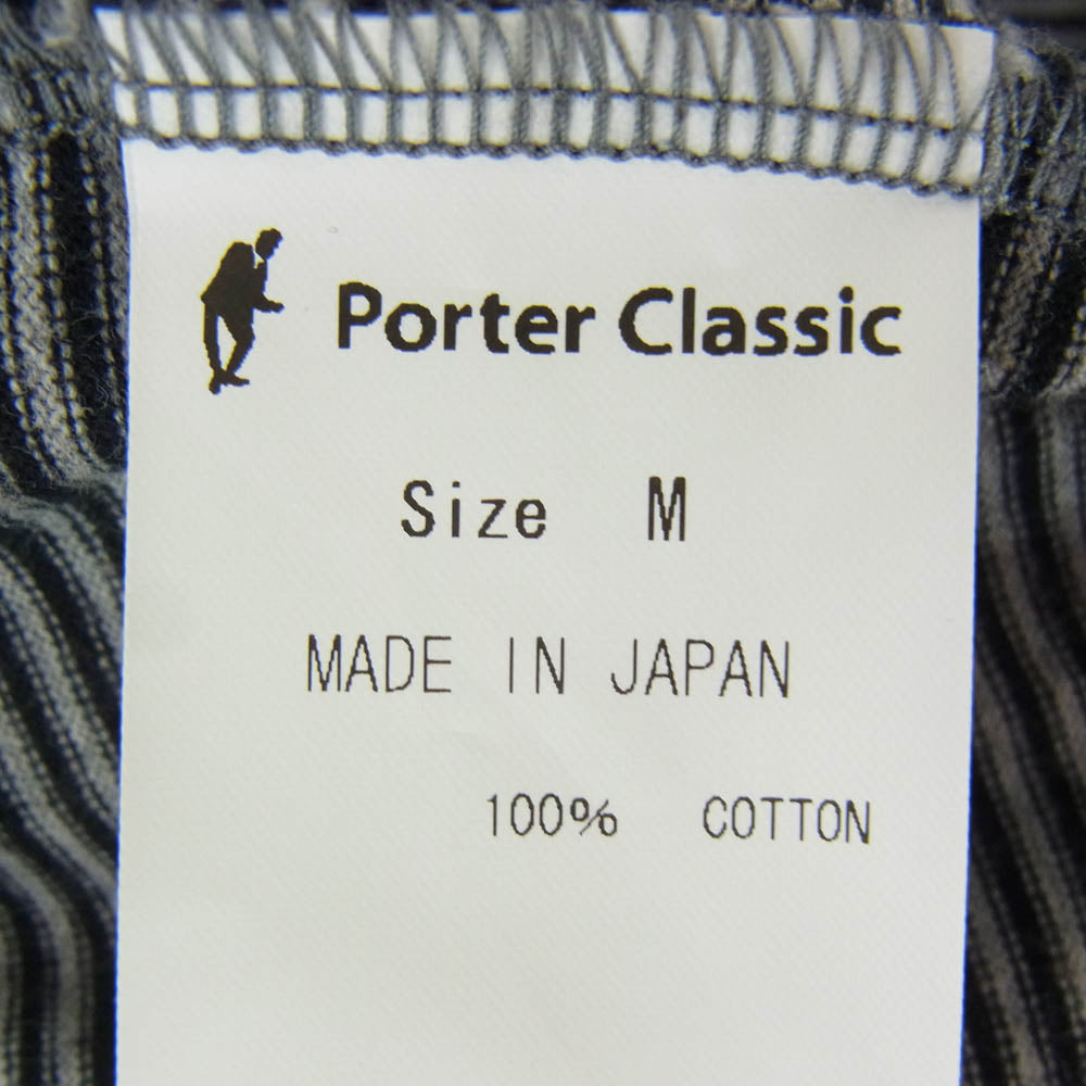 PORTER CLASSIC ポータークラシック BEATNIK BORDER T-SHIRT ビートニク ボーダー 半袖 Tシャツ ブラック系 M【中古】