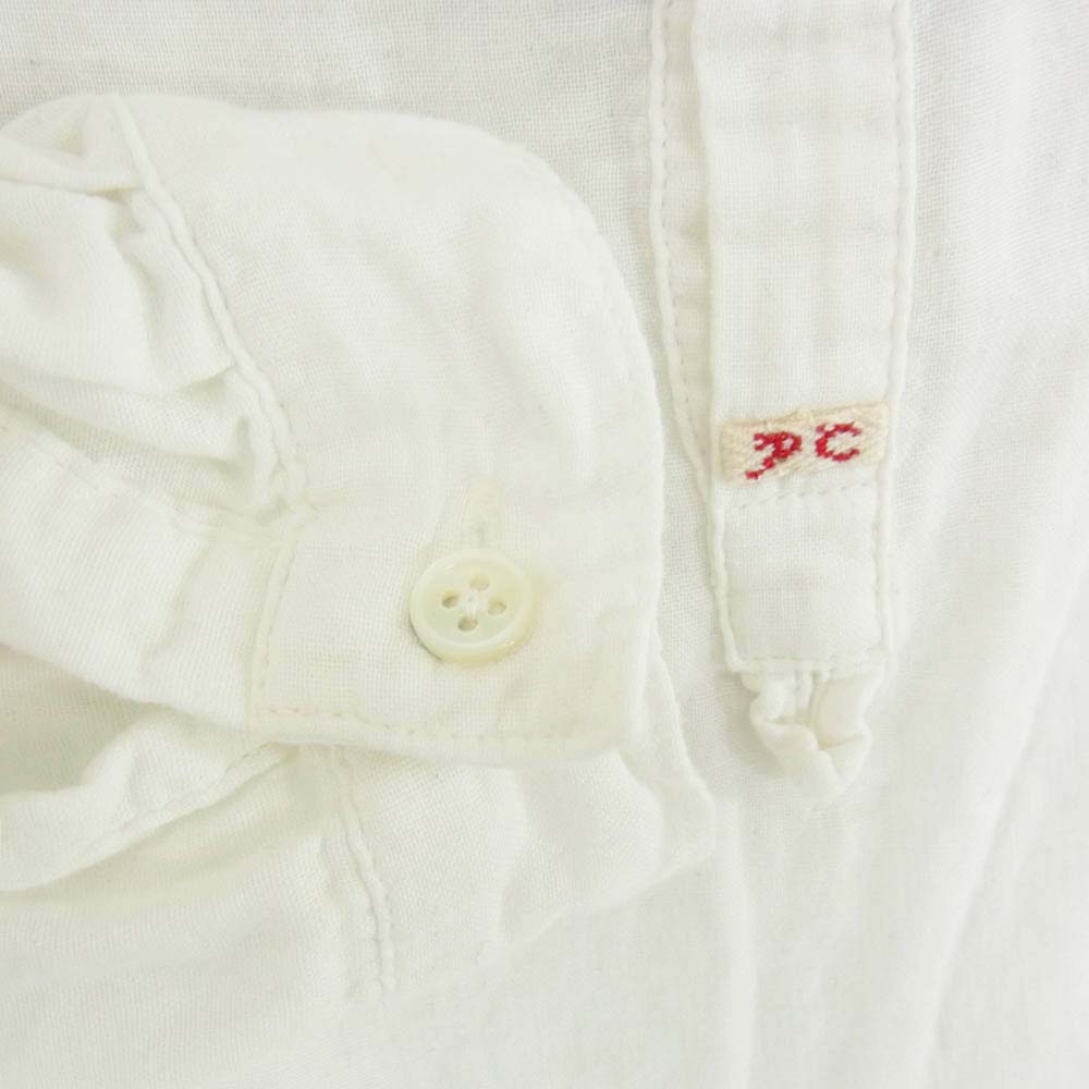 PORTER CLASSIC ポータークラシック GAUZE STAND COLLAR LONG SMOCK SHIRT コットンガーゼ プルオーバー 長袖 シャツ ロング スモック ホワイト系 M【中古】