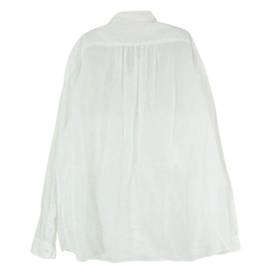 PORTER CLASSIC ポータークラシック ROLL UP SHIRT LINEN ロールアップ リネン コットン 長袖 シャツ ホワイト系 M【中古】