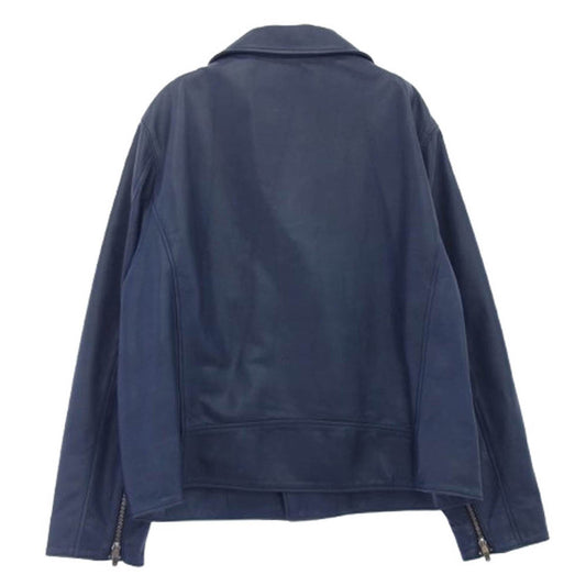 PORTER CLASSIC ポータークラシック PC RIDERS JACKET W/LOVE&PEACE SILVER ダブルライダース ジャケット ラブアンドピース ブルー系 L【中古】