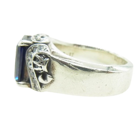 Justin Davis ジャスティンデイビス SRJ553 J×U GLAM ROX グラムロックス クラウン ストーン リング SYNTHEIC SAPPHIRE 12号【中古】