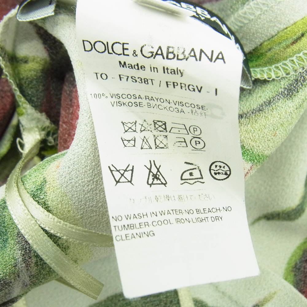 DOLCE&GABBANA ドルチェアンドガッバーナ フローラル総柄 花柄 レーヨン ノースリーブ ブラウス カットソー マルチカラー系 42【中古】