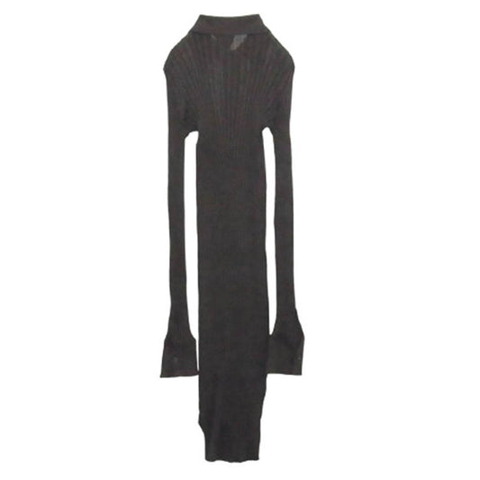 BOTTEGAVENETA ボッテガヴェネタ 20ss 612962 VKJM0 長袖 プリーツ シルク ワンピース ダークブラウン系 38【中古】