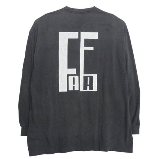 SAINT MICHAEL セントマイケル 25SS SM-HR8-0000-C02 × FEAR OF GOD フィアオブゴッド セントオブゴッド FG LS TEE プリント ロングスリーブ カットソー 長袖 Tシャツ ロンT ダークグレー系 OS【美品】【中古】