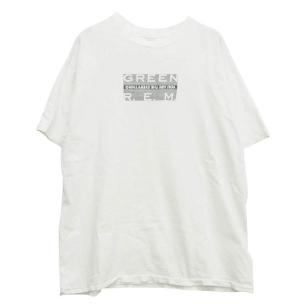 ヴィンテージ 90s USA製 R.E.M GREEN バンド Tシャツ hanes ホワイト系 