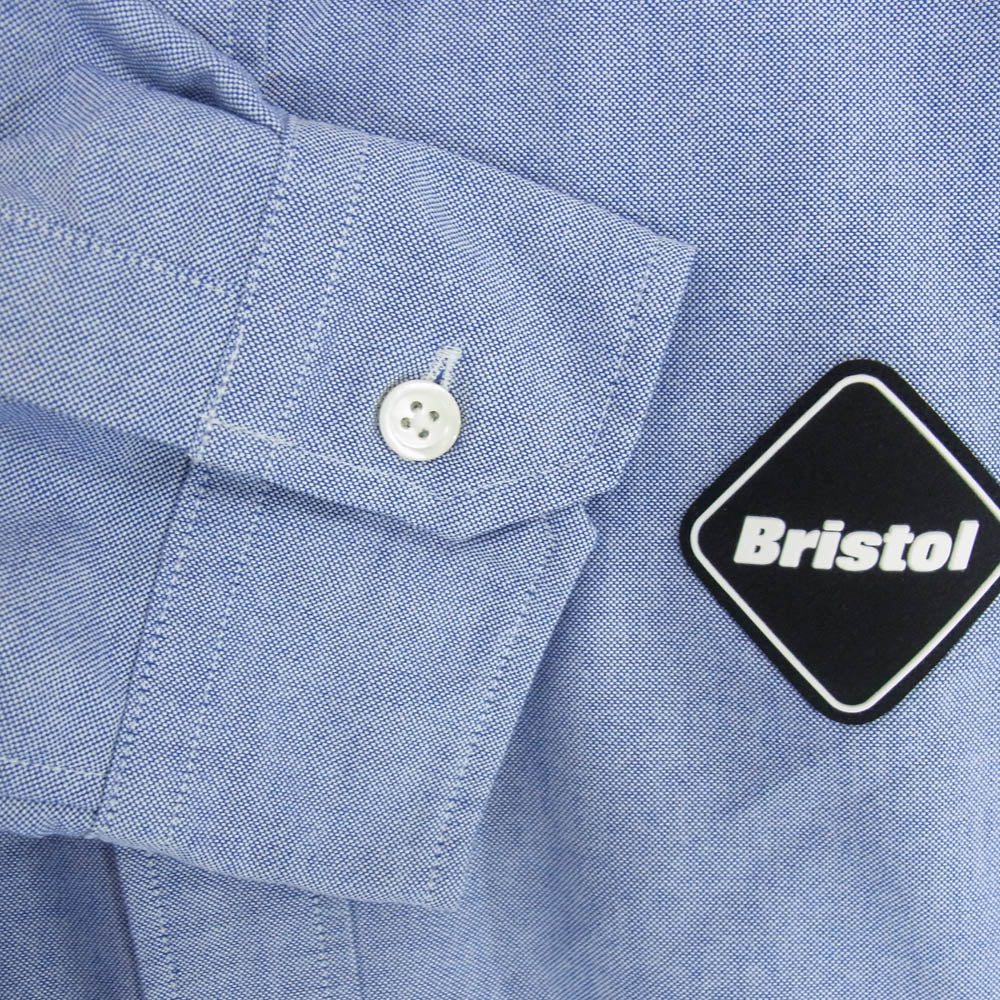F.C.R.B. エフシーアールビー 22AW FCRB-222079 COOLMAX EMBLEM BIG B.D SHIRT ラバーロゴ ボタンダウン 長袖シャツ ブルー系 L【中古】