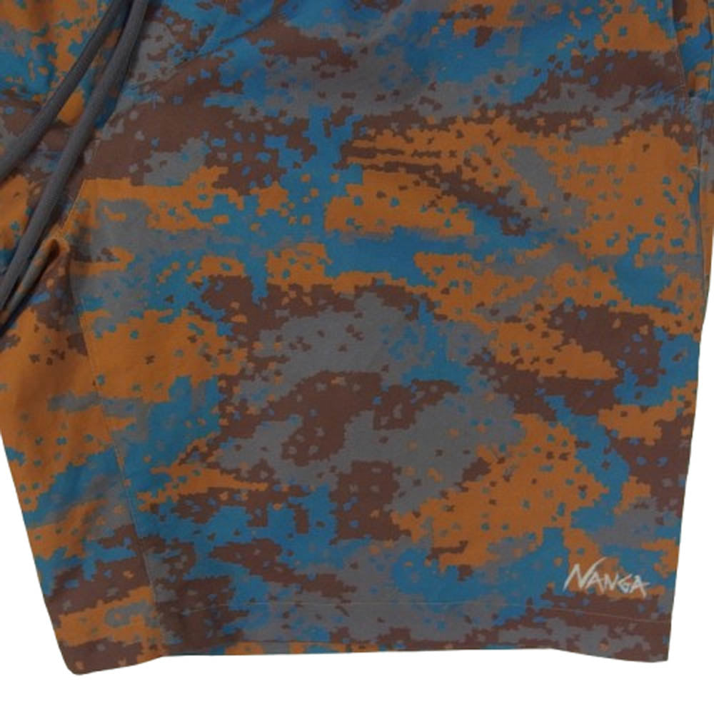 NANGA ナンガ AIR CLOTH ABSTRACT CAMO COMFY SHORTS カモフラ ショーツ ハーフパンツ ブラウン系 S【中古】