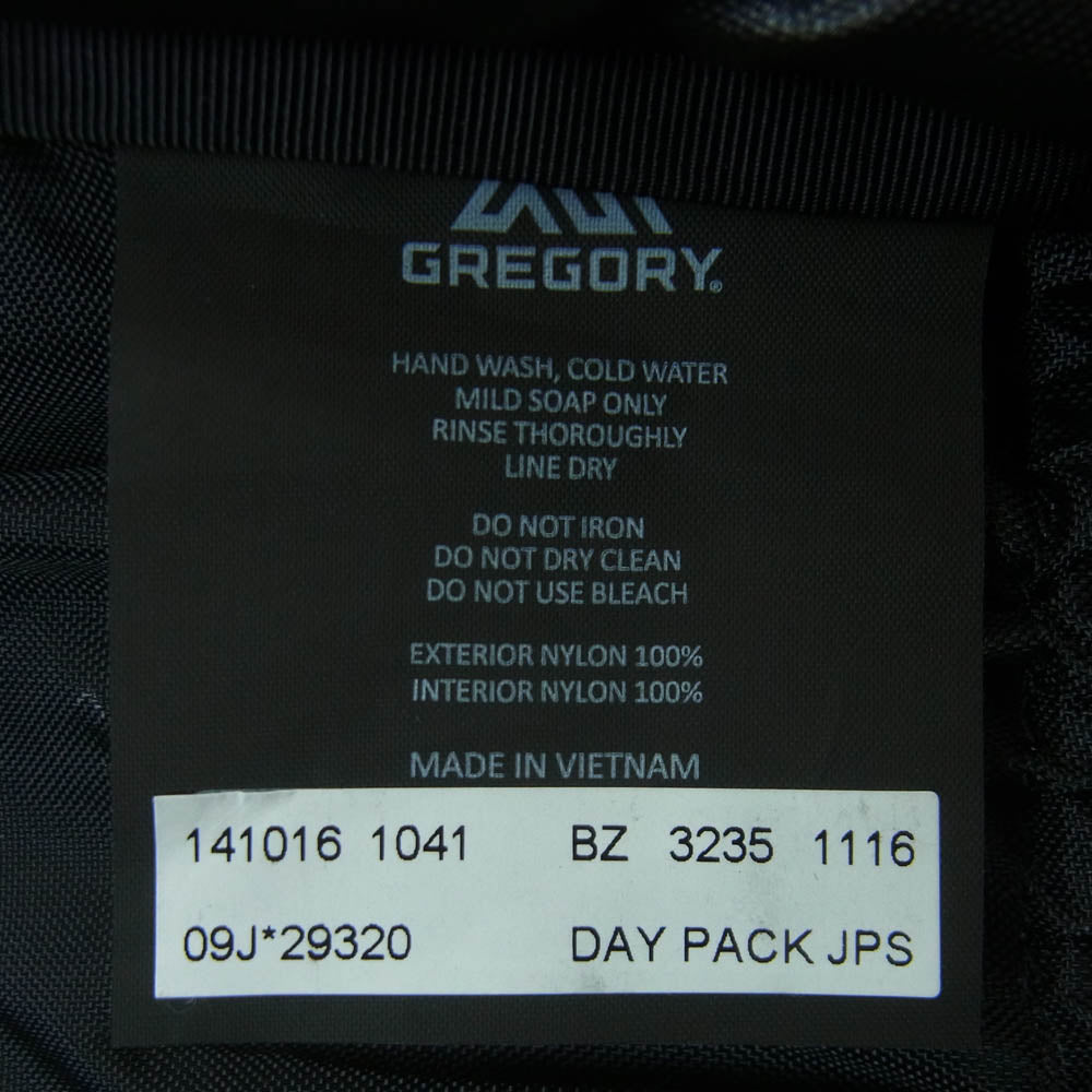 GREGORY グレゴリー 141016-1041 DAY PACK JPS JAPAN LIMITED デイパック リュック バックパック ブラック系【中古】