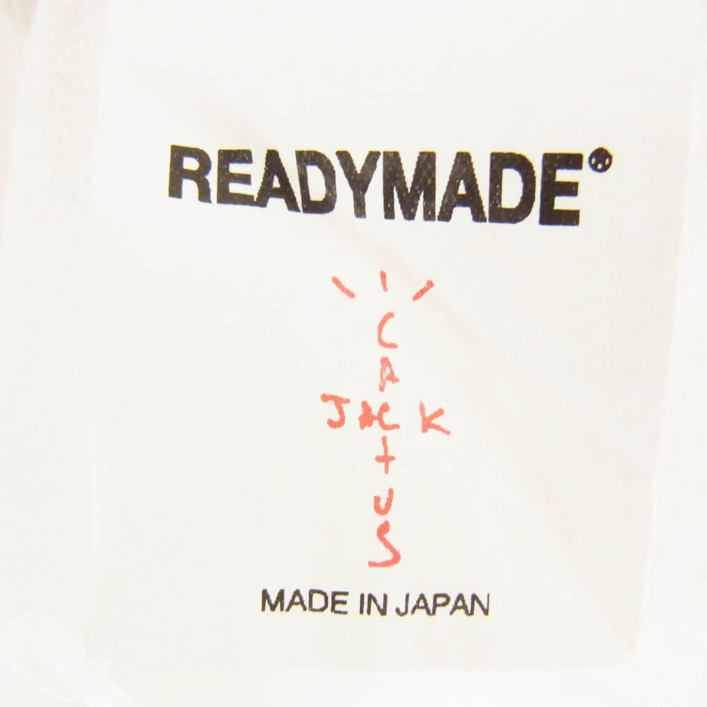 READY MADE レディメイド Travis Scott トラヴィススコット ロゴプリント クルーネック 半袖 Tシャツ ホワイト系 L【中古】