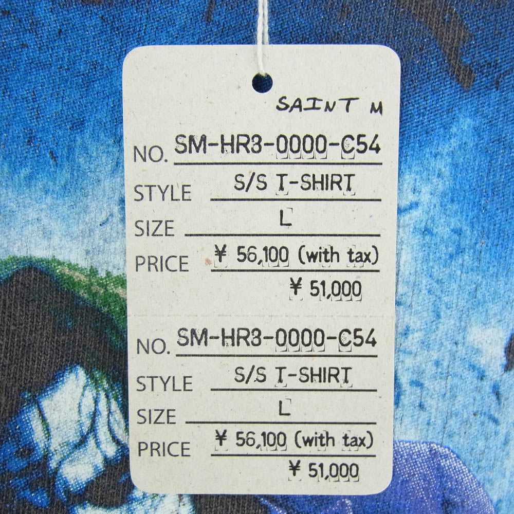 SAINT MICHAEL セントマイケル 25SS SM-HR3-0000-C54 BTM_SS TEE DARKNIGHT ヴィンテージ加工 ダークナイト ジョーカー 半袖 Tシャツ チャコール系 L【美品】【中古】