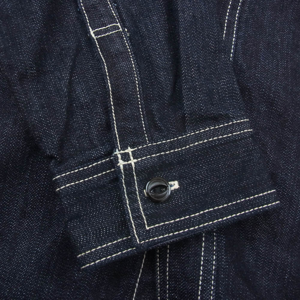 THE FLAT HEAD ザフラットヘッド FN-SDK-301L 10oz DENIM WORK SHIRT 10oz デニム 長袖 ワーク シャツ インディゴブルー系 42【美品】【中古】
