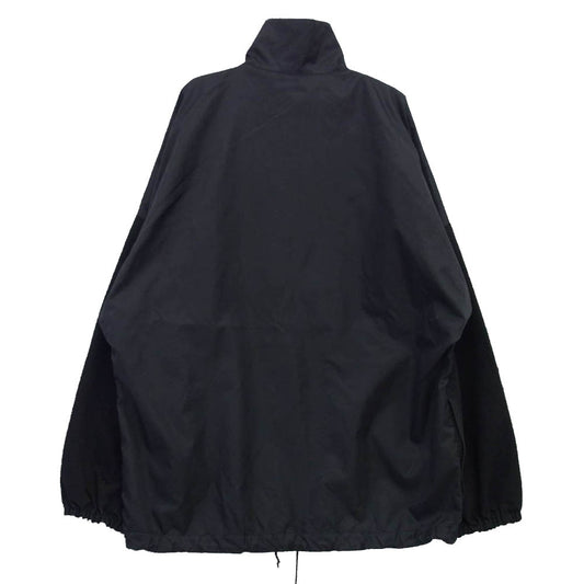 BALENCIAGA バレンシアガ 21SS 529213 TBQ03 デニム切替 ポプリン ロゴプリント トラックジャケット ブラック系 オフホワイト系 36【中古】