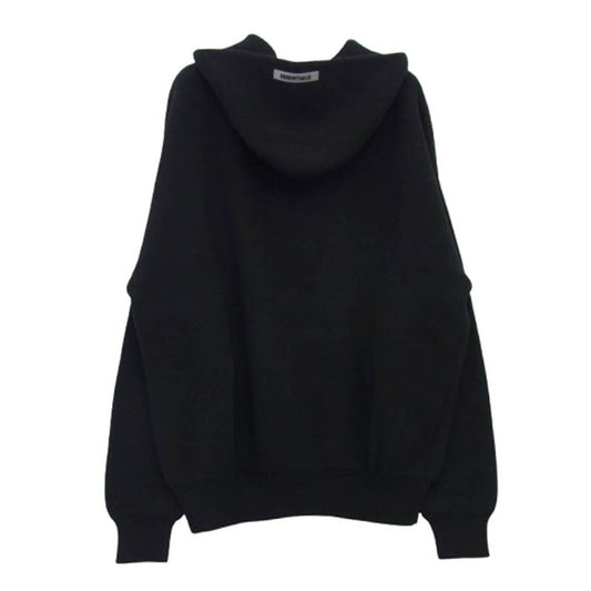 FEAR OF GOD フィアオブゴッド ESSENTIALS エッセンシャルズ FRONT LOGO KNIT HOODIE フロントロゴ ニット フーディ パーカー ブラック系 M【極上美品】【中古】