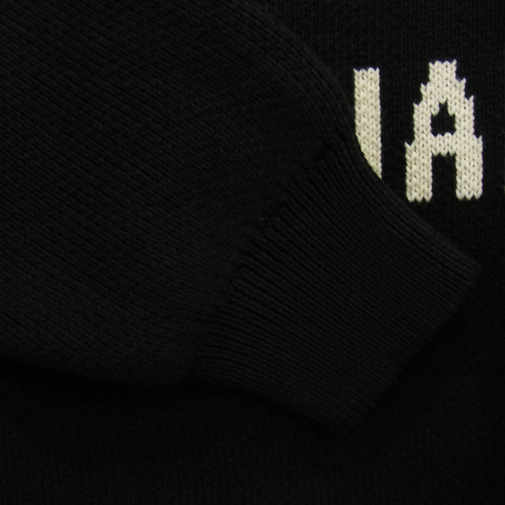 FEAR OF GOD フィアオブゴッド ESSENTIALS エッセンシャルズ FRONT LOGO KNIT HOODIE フロントロゴ ニット フーディ パーカー ブラック系 M【極上美品】【中古】