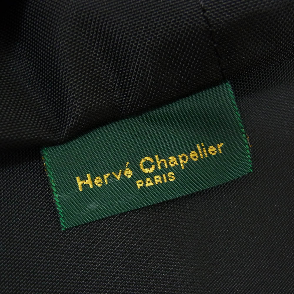 Herve Chapelier エルベ・シャプリエ 1028N ナイロン舟型ショルダーML トート バッグ ブラック系【新古品】【未使用】【中古】
