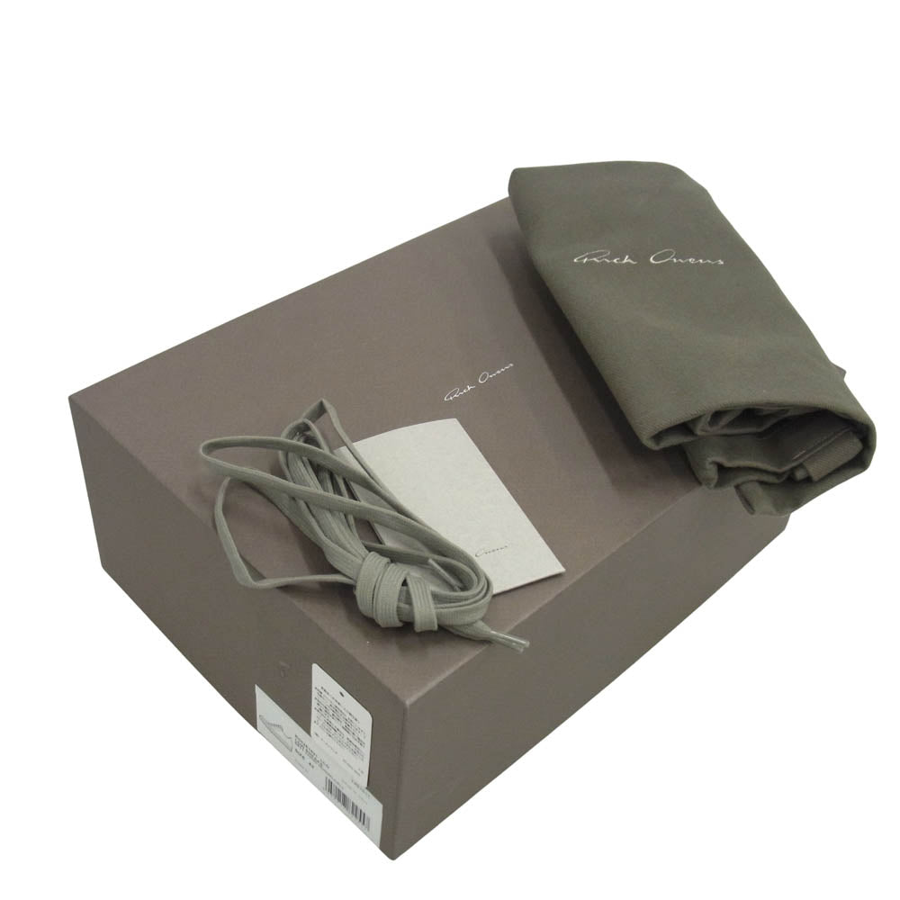 Rick Owens リックオウエンス RU02E1891 LOW SNEAKS レザー ローカット スニーカー ウォッシュドインディゴ グレー系 42【中古】