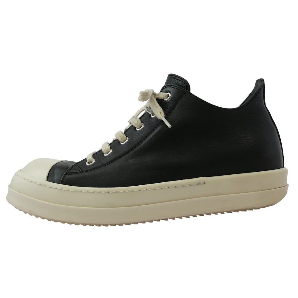 Rick Owens リックオウエンス RU01D3891 LOW SNEAKS レザー ローカット スニーカー ブラック ブラック系 42【中古】 Rick Owens リックオウエンス RU01D3891 LOW SNEAKS レザー ローカット