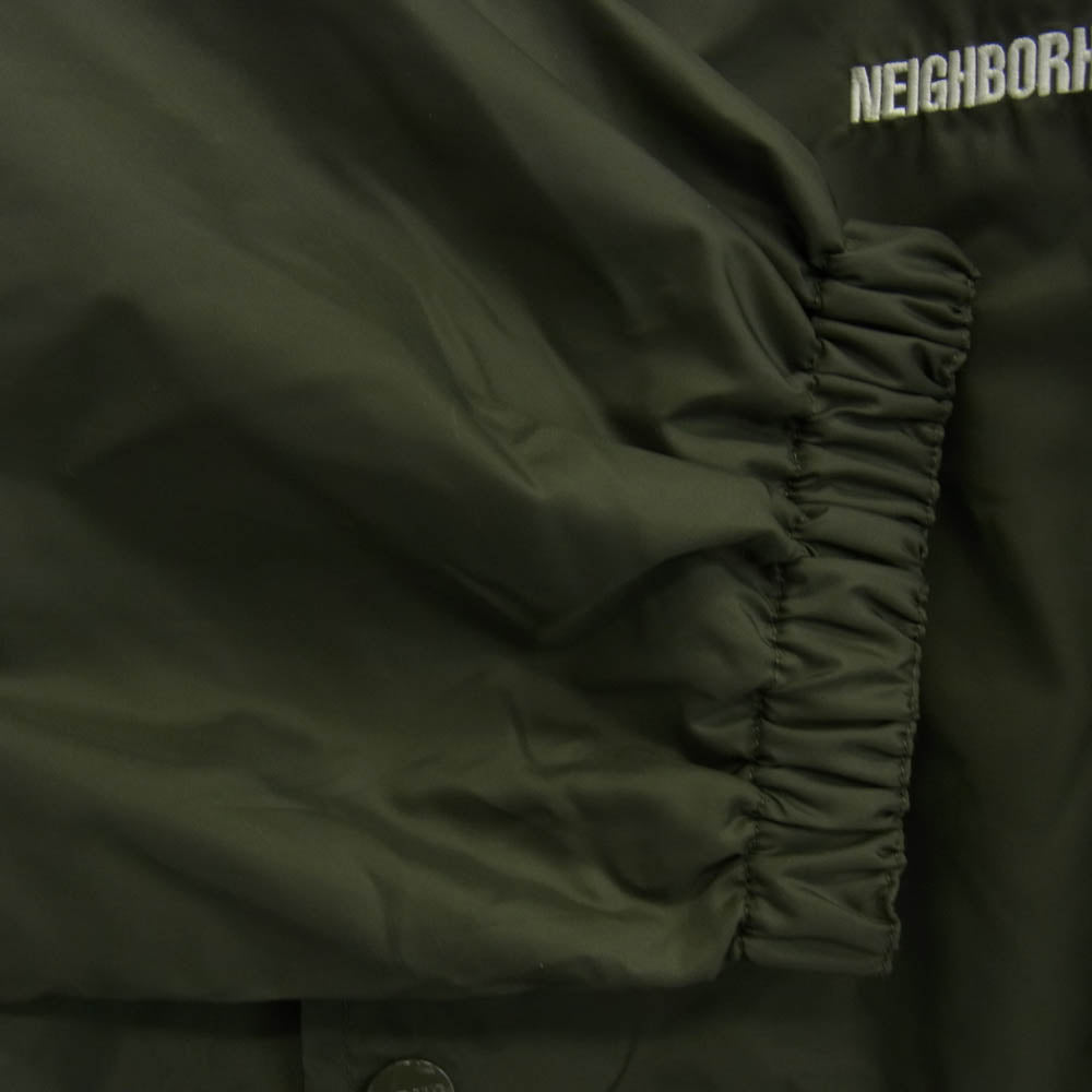 NEIGHBORHOOD ネイバーフッド 202TSN-JKM01 BROOKS N-JKT ロゴ刺繍 コーチ ジャケット ナイロン ジャケット カーキ系 L【中古】