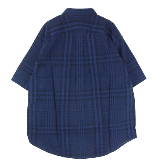 DESCENDANT ディセンダント 221TQDS-SHM07 PLAID SS SHIRT STANDARD チェック柄 ボタンダウン 半袖シャツ ブラック系 ネイビー系 3【新古品】【未使用】【中古】